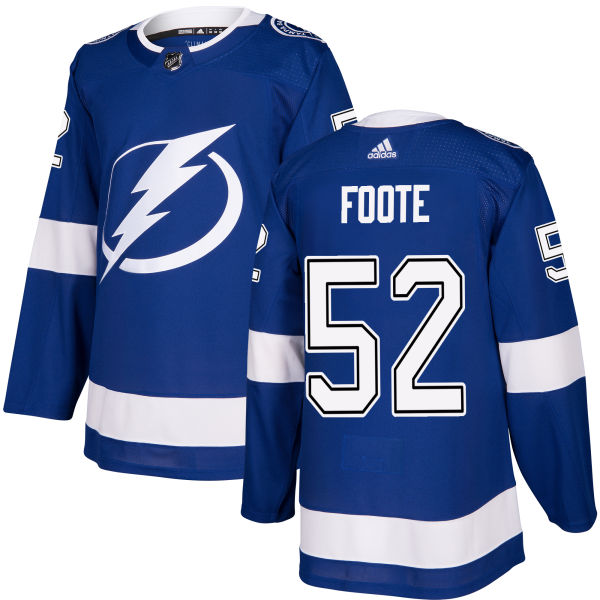 Men's Adidas Tampa Bay Lightning #52 Callan Foote Authentic Royal Blue Home NHL Jersey