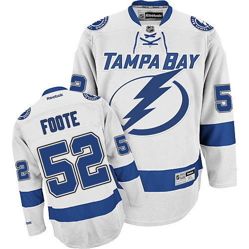 Youth Reebok Tampa Bay Lightning #52 Callan Foote Authentic White Away NHL Jersey