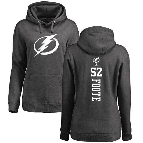 NHL Women's Adidas Tampa Bay Lightning #52 Callan Foote Charcoal One Color Backer Pullover Hoodie