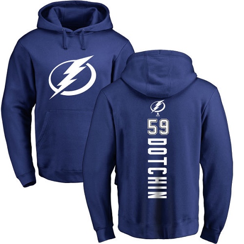 NHL Adidas Tampa Bay Lightning #59 Jake Dotchin Royal Blue Backer Pullover Hoodie