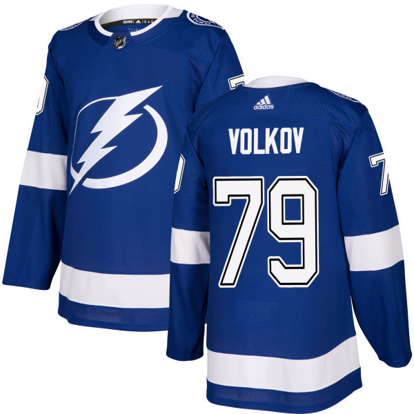 Youth Adidas Tampa Bay Lightning #79 Alexander Volkov Authentic Royal Blue Home NHL Jersey