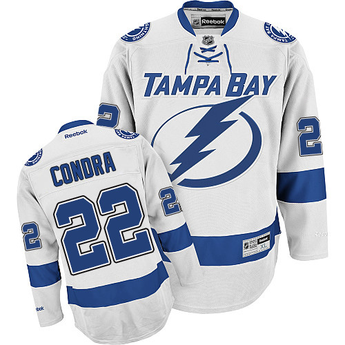 Men's Reebok Tampa Bay Lightning #22 Erik Condra Authentic White Away NHL Jersey