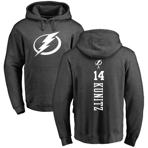 NHL Adidas Tampa Bay Lightning #14 Chris Kunitz Charcoal One Color Backer Pullover Hoodie