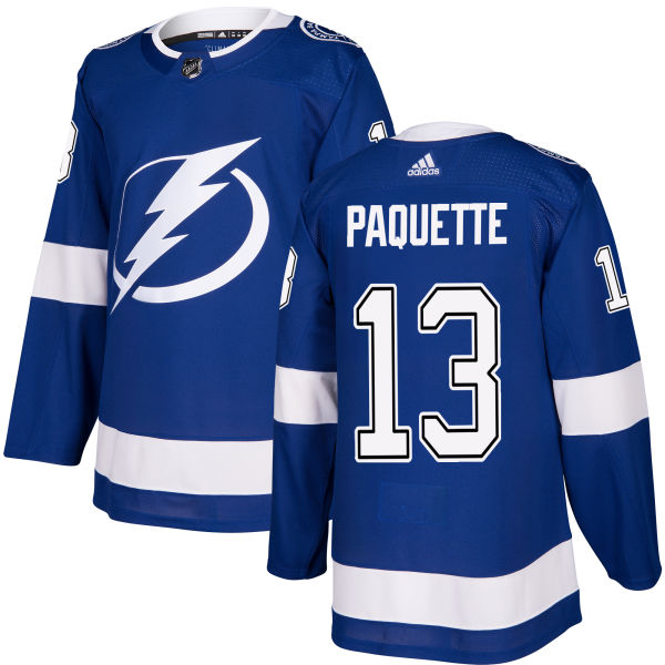 Men's Adidas Tampa Bay Lightning #13 Cedric Paquette Authentic Royal Blue Home NHL Jersey