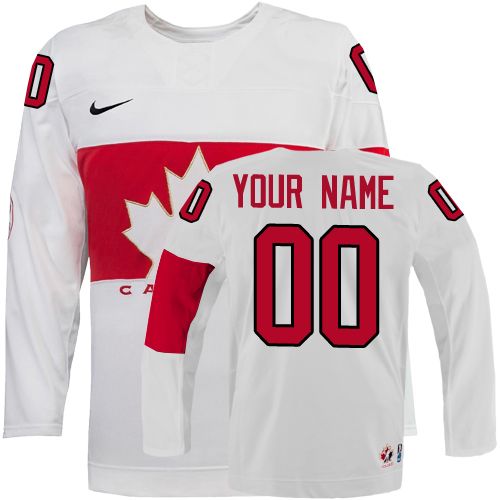 Men's Nike Team Canada Customized Premier White Home 2014 Olympic Hockey Jersey