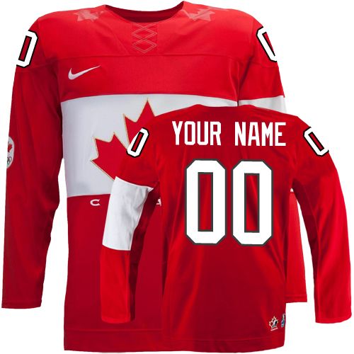 Men's Nike Team Canada Customized Premier Red Away 2014 Olympic Hockey Jersey