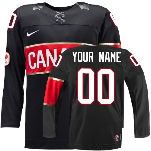 Men's Nike Team Canada Customized Premier Black Third 2014 Olympic Hockey Jersey