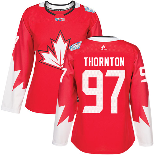 Women's Adidas Team Canada #97 Joe Thornton Authentic Red Away 2016 World Cup of Hockey Jersey