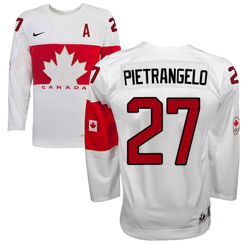 Men's Nike Team Canada #27 Alex Pietrangelo Authentic White Home 2014 Olympic Hockey Jersey