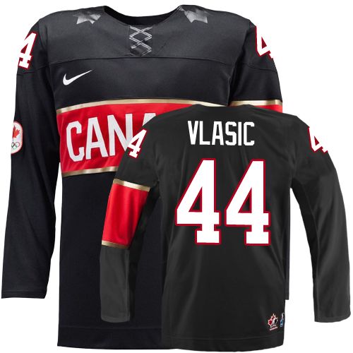 Men's Nike Team Canada #44 Marc-Edouard Vlasic Authentic Black Third 2014 Olympic Hockey Jersey