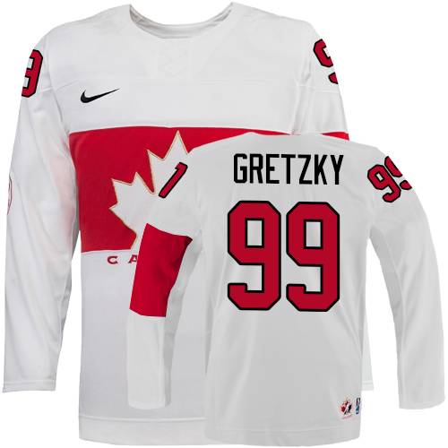 Men's Nike Team Canada #99 Wayne Gretzky Authentic White Home 2014 Olympic Hockey Jersey