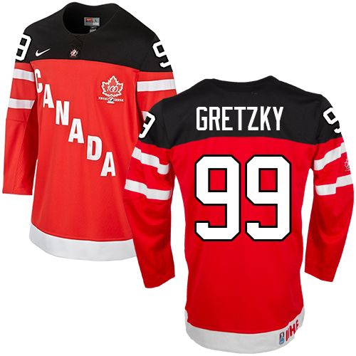 Men's Nike Team Canada #99 Wayne Gretzky Premier Red 100th Anniversary Olympic Hockey Jersey