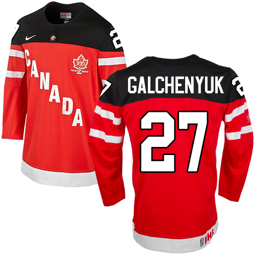 Men's Nike Team Canada #27 Alex Galchenyuk Authentic Red 100th Anniversary Olympic Hockey Jersey
