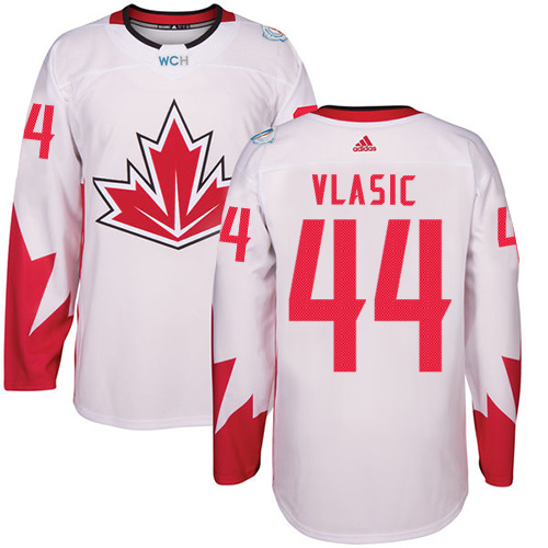 Men's Adidas Team Canada #44 Marc-Edouard Vlasic Authentic White Home 2016 World Cup Hockey Jersey