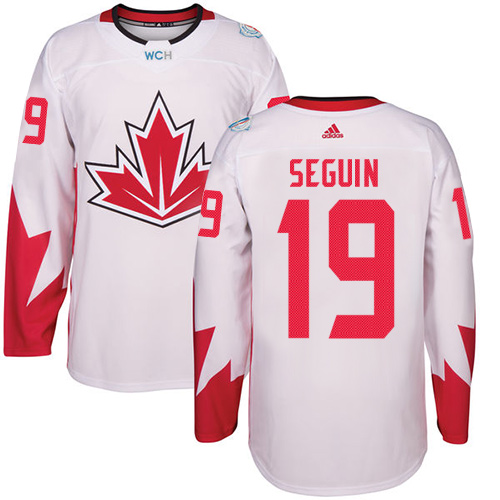 Men's Adidas Team Canada #19 Tyler Seguin Authentic White Home 2016 World Cup Hockey Jersey