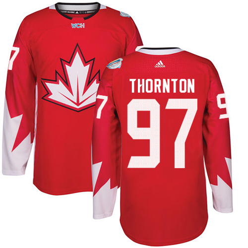 Youth Adidas Team Canada #97 Joe Thornton Authentic Red Away 2016 World Cup Hockey Jersey