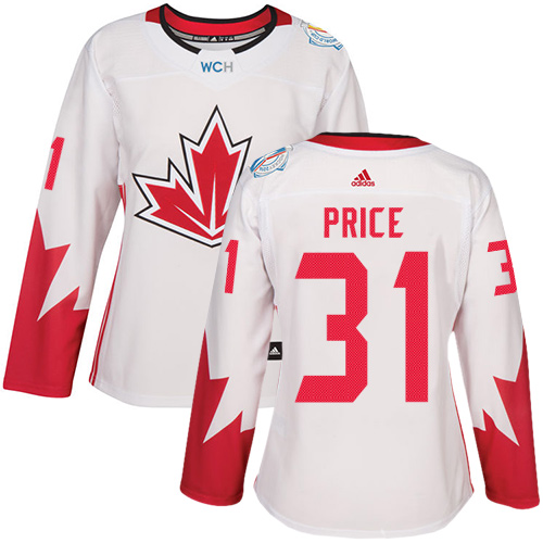 Women's Adidas Team Canada #31 Carey Price Authentic White Home 2016 World Cup of Hockey Jersey