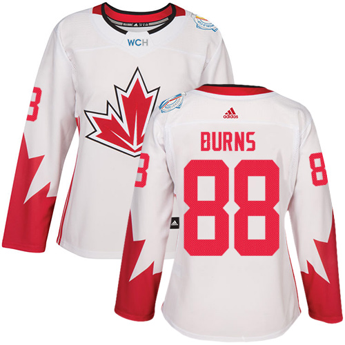 Women's Adidas Team Canada #88 Brent Burns Authentic White Home 2016 World Cup of Hockey Jersey