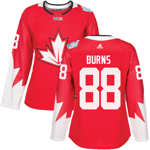 Women's Adidas Team Canada #88 Brent Burns Authentic Red Away 2016 World Cup of Hockey Jersey