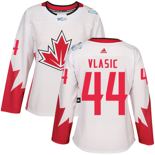 Women's Adidas Team Canada #44 Marc-Edouard Vlasic Authentic White Home 2016 World Cup of Hockey Jersey