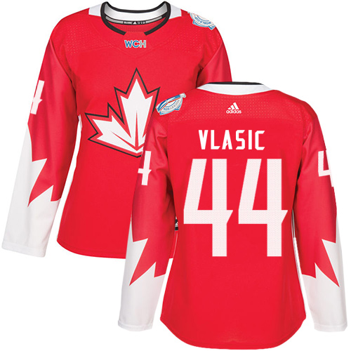 Women's Adidas Team Canada #44 Marc-Edouard Vlasic Authentic Red Away 2016 World Cup of Hockey Jersey