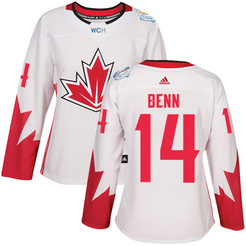 Women's Adidas Team Canada #14 Jamie Benn Authentic White Home 2016 World Cup of Hockey Jersey