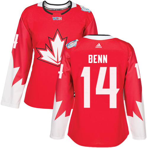 Women's Adidas Team Canada #14 Jamie Benn Premier Red Away 2016 World Cup of Hockey Jersey