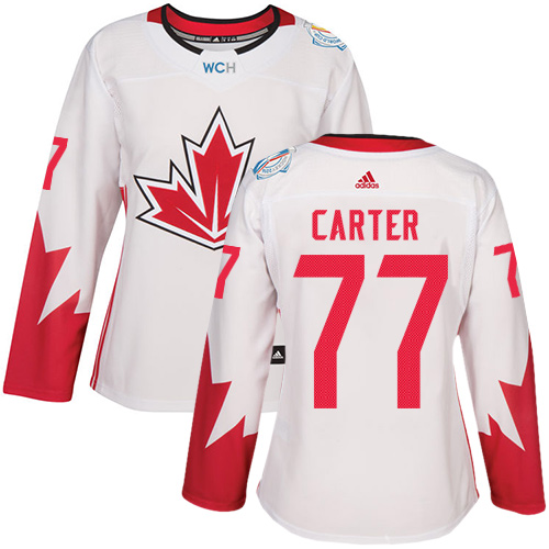 Women's Adidas Team Canada #77 Jeff Carter Authentic White Home 2016 World Cup of Hockey Jersey
