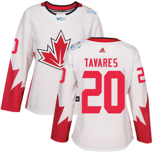 Women's Adidas Team Canada #20 John Tavares Premier White Home 2016 World Cup of Hockey Jersey