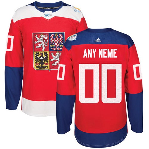 Men's Adidas Team Czech Republic Customized Premier Red Away 2016 World Cup of Hockey Jersey