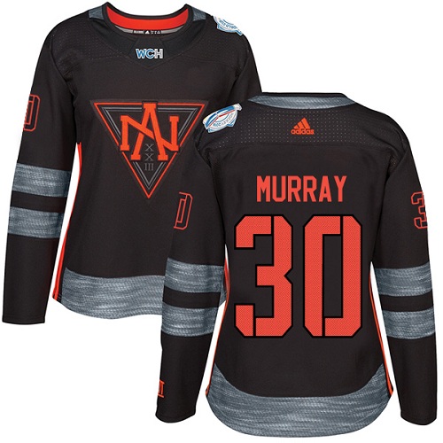 Women's Adidas Team North America #30 Matt Murray Authentic Black Away 2016 World Cup of Hockey Jersey