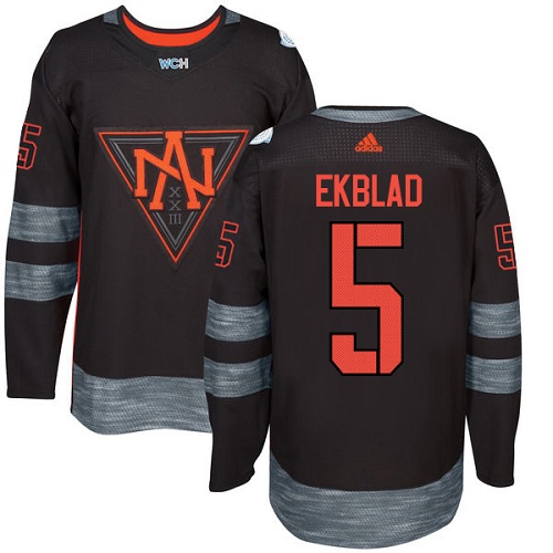 Youth Adidas Team North America #5 Aaron Ekblad Authentic Black Away 2016 World Cup of Hockey Jersey