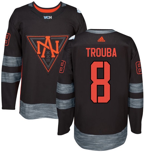 Youth Adidas Team North America #8 Jacob Trouba Premier Black Away 2016 World Cup of Hockey Jersey