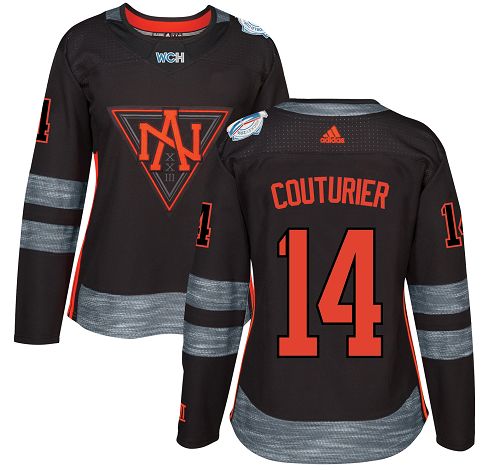 Women's Adidas Team North America #14 Sean Couturier Authentic Black Away 2016 World Cup of Hockey Jersey
