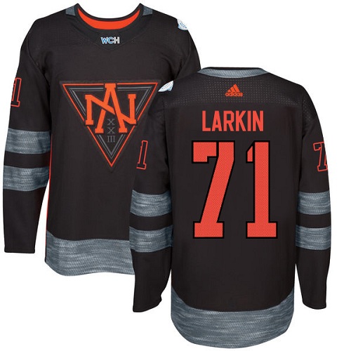 Youth Adidas Team North America #71 Dylan Larkin Authentic Black Away 2016 World Cup of Hockey Jersey