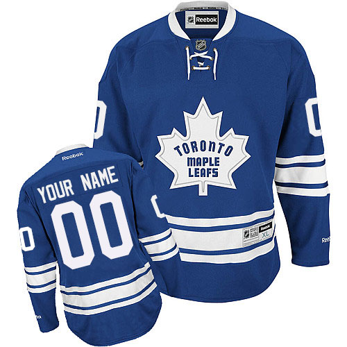 Men's Reebok Toronto Maple Leafs Customized Premier Royal Blue New Third NHL Jersey