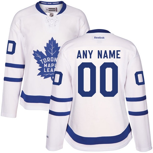 Women's Reebok Toronto Maple Leafs Customized Authentic White Away NHL Jersey
