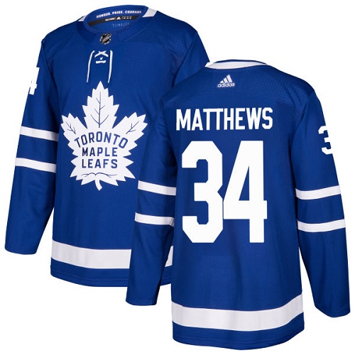 Youth Adidas Toronto Maple Leafs #34 Auston Matthews Authentic Royal Blue Home NHL Jersey
