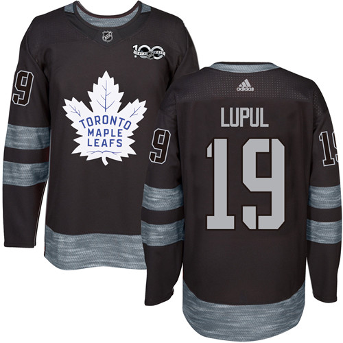 Men's Adidas Toronto Maple Leafs #19 Joffrey Lupul Premier Black 1917-2017 100th Anniversary NHL Jersey
