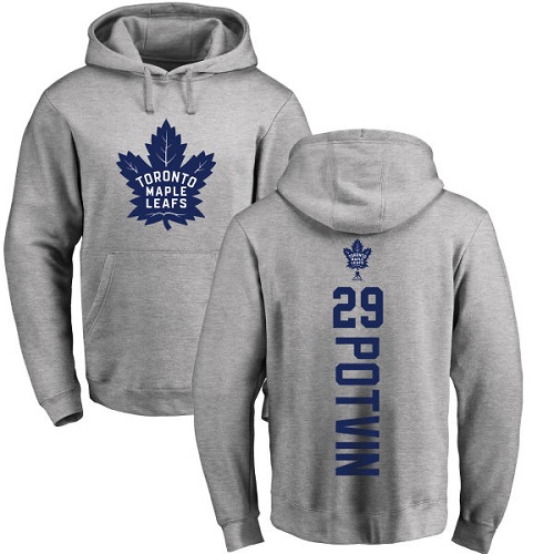 NHL Adidas Toronto Maple Leafs #29 Felix Potvin Ash Backer Pullover Hoodie