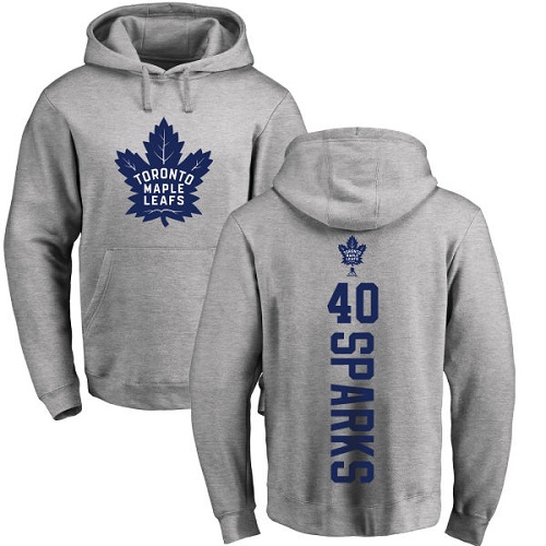 NHL Adidas Toronto Maple Leafs #40 Garret Sparks Ash Backer Pullover Hoodie