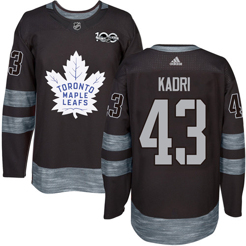 Men's Adidas Toronto Maple Leafs #43 Nazem Kadri Premier Black 1917-2017 100th Anniversary NHL Jersey