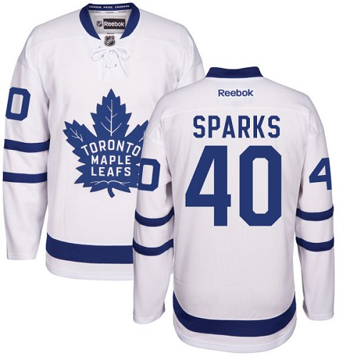 Women's Reebok Toronto Maple Leafs #40 Garret Sparks Authentic White Away NHL Jersey