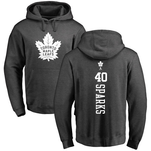 NHL Adidas Toronto Maple Leafs #40 Garret Sparks Charcoal One Color Backer Pullover Hoodie