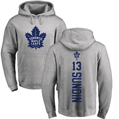 NHL Adidas Toronto Maple Leafs #13 Mats Sundin Ash Backer Pullover Hoodie