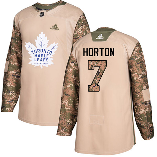 Youth Adidas Toronto Maple Leafs #7 Tim Horton Authentic Camo Veterans Day Practice NHL Jersey