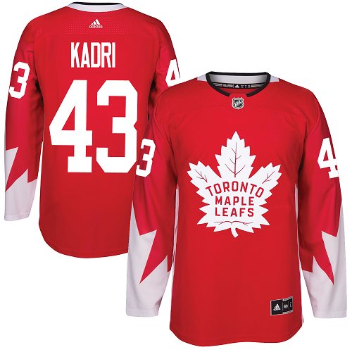 Youth Adidas Toronto Maple Leafs #43 Nazem Kadri Authentic Red Alternate NHL Jersey