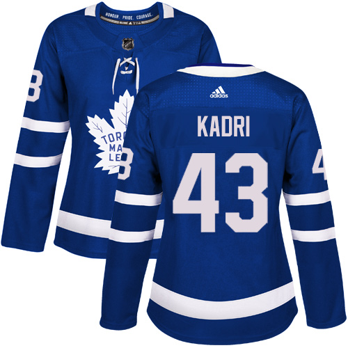 Women's Adidas Toronto Maple Leafs #43 Nazem Kadri Authentic Royal Blue Home NHL Jersey