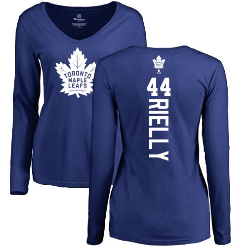 NHL Women's Adidas Toronto Maple Leafs #44 Morgan Rielly Royal Blue Backer Long Sleeve T-Shirt