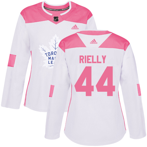 Women's Adidas Toronto Maple Leafs #44 Morgan Rielly Authentic White/Pink Fashion NHL Jersey